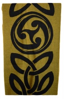 James Pure Wool Celtic Swirl Reversible Scarf Black Gold